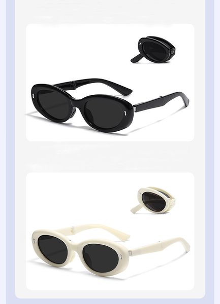 Nouveau designer peut plier les lunettes de soleil femme prévenir les rayons ultraviolets été simple mode lumière lunettes de soleil pliantes montrer visage petites lunettes pliantes