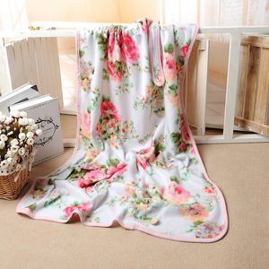 Nieuwe Designer Kasjmier Dekens Luxe Rose Roze Bloemen Home Reizen Gooi Zomer Airconditioner Deken Strand Deken Handdoek Vrouwen Zachte Sjaal 100*66cm