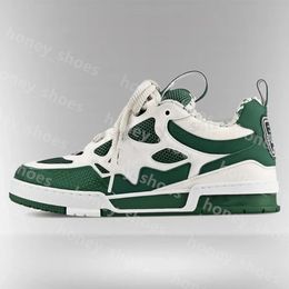 NIEUWE Designer Casual Shoes Men Women Modemerk Running Shoes Rubber Platform Trainers Echte lederen sneaker veter skate schoenen Luxe sport sneakers H41