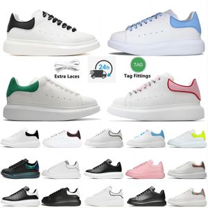 NIEUWE Designer Casual Shoes Woman Heren Wit Glad kalf Leer Grote platte veters Platform Rubberen Sole Sneakers Zwart roze lichtblauw afgeronde teen Suede low top