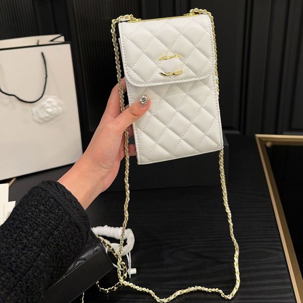 Nouveau sac de téléphone de chaîne de concepteur femmes mini sac à main sac à bandoulière de luxe sac à bandoulière pour filles avec motif à carreaux de diamant rétro classique sac matelassé sac de carte de crédit portefeuille