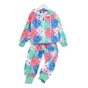 Nieuwe Designer Kledingsets voor kinderen herfst winterjongens en meisjes sportsets baby baby baby lange mouw kleding kindersets sets van 90 cm-160 cm a11