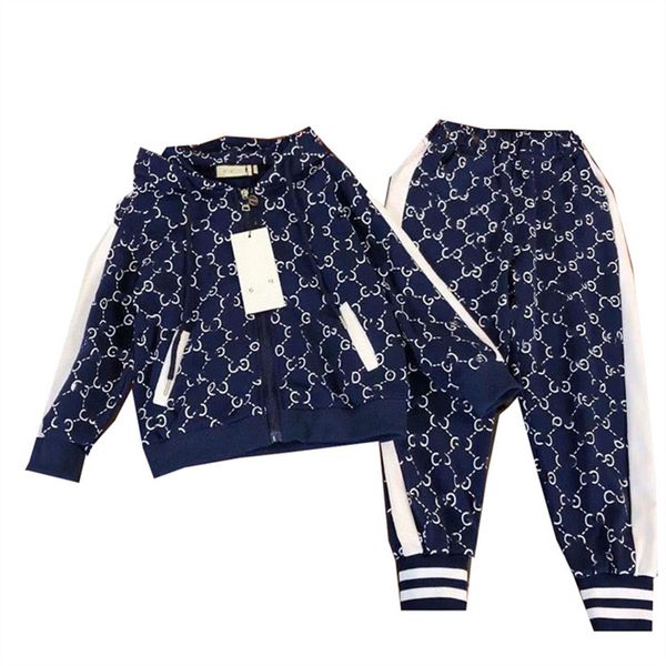 Nuevos conjuntos de ropa para niños de diseñador Otoño Invierno Boys y niñas Sets Sports Sports Baby Baby Manga larga Setsr Setsr 90cm-160cm A37