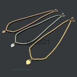 Nuevo diseñador collares clásicos melocotón boda bola collar joyería de Navidad como Goldsilverrose Bea XJ26