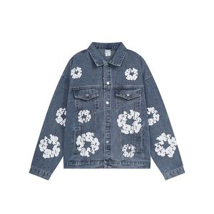 Nuevo diseñador Denim Teers Chaqueta de mezclilla con capucha Jeans Jeans Sweatshirt Y2K PITURA DE CIRSA IMPRESA Pantalones Pantalones de mezclilla Púrpura Jeans Haruku Hip Hop Women Pareja 84