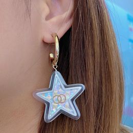 Nuevos pendientes de diseño, pendientes acrílicos de estrella para mujer, pendientes, pendientes, pendientes, joyería de marca de lujo, regalo