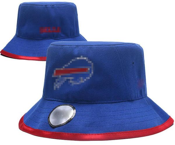 Nuevo diseñador Inglaterra Buffalo Bucket Sombreros para mujeres Barril Baloncesto Béisbol Pescador Stingy Fútbol Cubos Hombres Gorra para el sol Gorras de barril Ancho