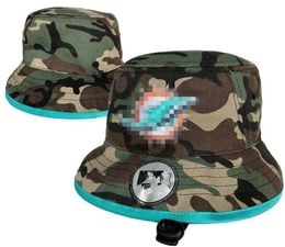 Nouveau concepteur Angleterre Miami Seau Chapeaux Camo Femmes Barrel Basketball Baseball Pêcheur Avare Football Seaux Hommes Sun Cap Barrel Caps Large