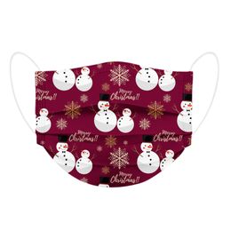 Nieuwe Designer Gezichtsmasker Kerst Disposable Maskers Cartoon Sneeuwpop Leuke Kinderen Drie-Layer Beschermende Stofdekking Op voorraad