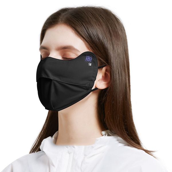 Nuevo diseñador de mascarilla para mujer, máscaras para el sol, protección para los ojos, sombrilla, anti-ultravioleta, a prueba de polvo, transpirable, tipo colgante para la oreja, mascarilla