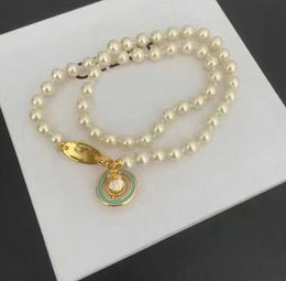 Collier pendentif pour femmes, nouveau créateur de mode, marque chaude, chaîne planète, collier de perles Saturne, chaîne de clavicule satellite, ambiance Punk avec boîte d'origine 2159