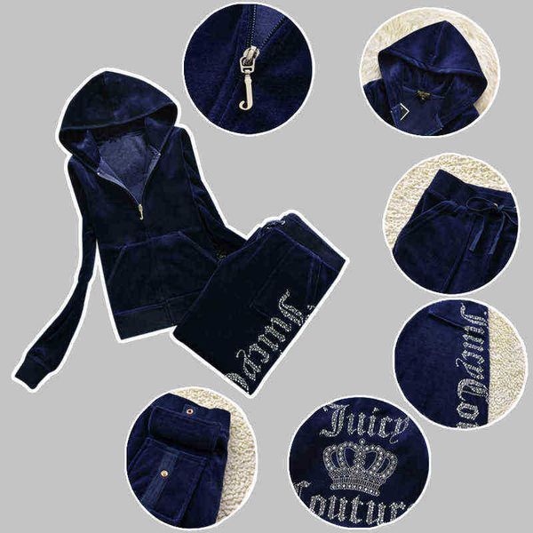 Nouveau designer Sweat à capuche Survêtements Juicys Survêtement 2024 Marque d'été Costume de couture Velours Velours Femmes Sweats à capuche et pantalons Met Juicys Coutoure Manteau de survêtement pour femmes