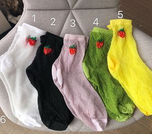 Nieuwe Designer Hosiery Korte Sokken voor Dames Mode Lente Zomer Dames Meisjes Strawberry Sport Enkle Sok Stocking Drop Shipping