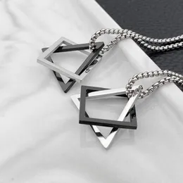 Nieuwe designer sieraden ketting hanger cross chain trigonometrische geometrie hebben geschenk kiel ketting choker mode klassieke sieraden mannen vrouwen ketting roestvrij staal