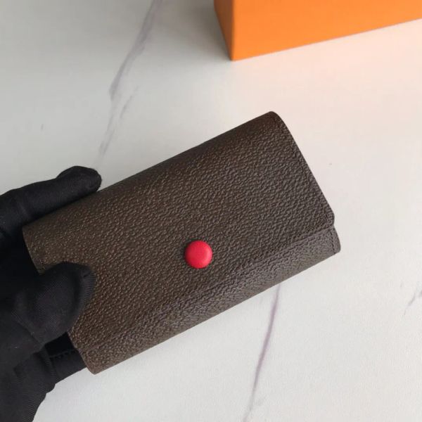 NUEVO Diseñador Titular de la clave Hombres Cartera Puerta Bolsa de coche Tarjeta de bolsillo Monedero Llavero Mujeres Lujo Clásico Cerrojo Seis llaves Anillo Moda Llavero Titulares Carteras con caja