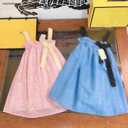 Nouveau designer enfants vêtements filles Camisole robes bébé jupe lettre ruban noeud conception robe de princesse taille 90-150 CM robe enfant 24 mars