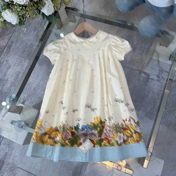 Nouveau designer enfants vêtements filles robes pissenlit motif impression bébé jupe robe de princesse taille 110-160 CM enfant redingote 24Mar