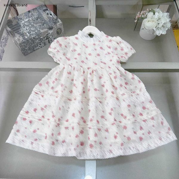 Nuevo diseñador de ropa para niños, vestidos para niñas, diseño de flores bordadas, falda infantil de encaje, vestido de princesa, tamaño 90-150 CM, vestido de bebé 24Mar