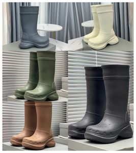 NIEUWE Designer Kids Crocse Echo Clog Summer Tall Rain Boots Knie-High Round Toe 6cm platform Rubber Sole Unisex Fashion Casual Couple Shoes Factory Footwear