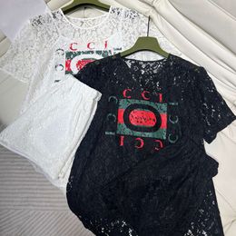 Nieuwe Designer Lace Women Suit Lace Borduurbrief Gedrukte korte mouw T-shirts Linning T-stukken Casual shorts Sets voor damesmaat S-L FZ2405271