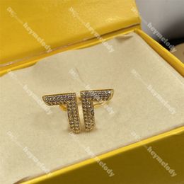 Nieuwe designer letter stenen ring diamant gouden ring voor mannen dames sieraden valentijnsdag verjaardagscadeau