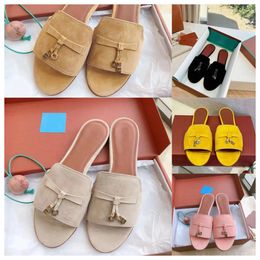 NIEUWE Designer LP Shoes Lora Pianas Slippers Women Men Slippers Kasjmier Sandalen schoenen Classic Buckle ronde tenen Flat Heel Leisure Comfort Four Seasons Loafers