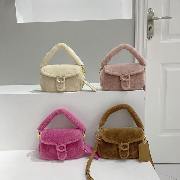 Nouveau sac de luxe design pour femmes Mini sacs à main en peluche douce sacs à main de bureau sacs à main dames mode déjeuner sac à bandoulière