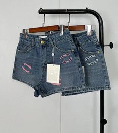 NIEUWE designer luxe luxe merk jeans Designer dameskleding denim shorts mode geborduurde letters broek
