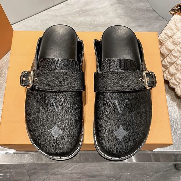 NUEVO Diseñador Lv8 Zapatos Hombres Zapatillas para mujer Hombre Sandalia de goma Deslizadores Moda Sandalias de playa de arena Verano Señoras Imprimir Zapatilla Zapatilla unisex Zapatos planos Lvity 78