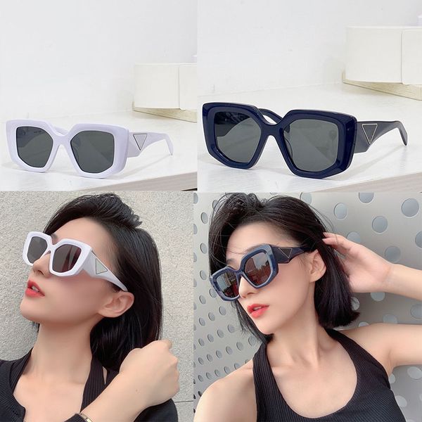 Nuevo diseñador hombres y mujeres gafas de sol OPR 14ZS moda clásica lujo caja gruesa rectángulo diseño templo triángulo patrón calidad UV400 con caja