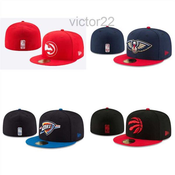 Équipe de basket-ball de mode pour hommes de nouveaux designers classiques couleur ajustée couleur plate pleine taille casquettes fermées chapeaux de sport de baseball en 7- 8 Snapback N7 A8bt