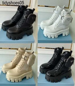 NIEUWE Designer Men Women Boots Monolith Shiny Detachable Nylon Pouch Combat Shoes Nylon Hailf Outdoor Dikke Bottom Midlength Boot 32462549