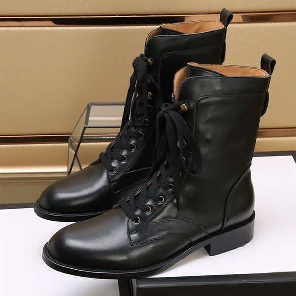 NUEVO diseñador Botas para hombre Botas Martin con cordones Botas de hombre de alta calidad Media bota Zapatos de estilo clásico Botas de nieve para otoño de invierno con caja 38-45