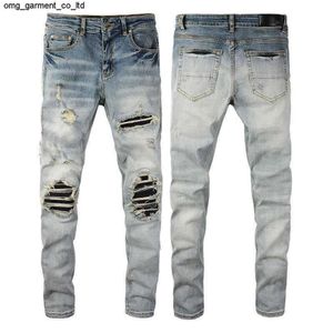 Nuevo diseñador para hombre jeans marca de moda con cremallera agujero lavado pantalones de mezclilla montar en motocicleta cool slim streetwear pants189i