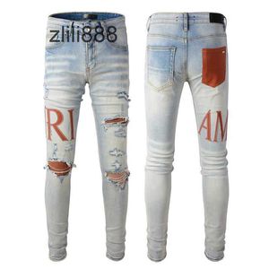 Nouveau créateur pour hommes jeans Hip-hop Fashion Zipper Letter Washable Letter Retro Fashion Mens Design Motorcycle Cycling Slim Jeans Taille 28-40.