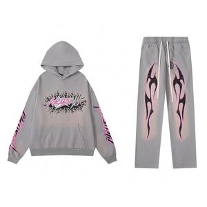 NOUVEAU Designer Hommes Sweatshirts Set 12 Styles de costume de sport Hellstar Flame Lettre Imprimer Sweat à capuche Hellsrar Mode Hip Hop Street Sweats à capuche pour hommes Vêtements