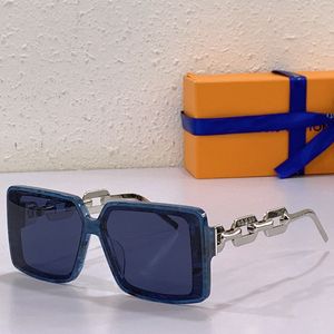 Nuevo diseñador para hombre o para mujer Gafas de sol Z1481E Gafas de sol cuadradas clásicas de moda Templos de cadena de oro y plata Protección UV400 al aire libre informal diaria con caja