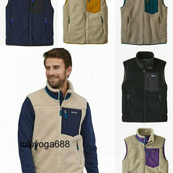 Nuevo diseñador para hombre con cremallera suéter chaqueta gruesa Veste Giacca cálido abajo clásico retro invierno modelos coupé cordero cachemira CHALECO abrigo polar hombres mujeres chaqueta