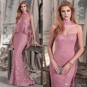 Nieuwe Designer Mermaid Lace Avondjurken met Sheer Boore Jacket 2020 Sweetheart Long Formele Avond Prom Gowns Roken De Soirée Custom