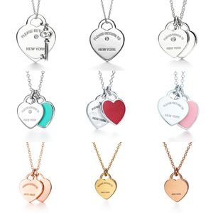 NIEUWE Designer ketting Love Heart-Forme Pendant Fashion Necklace for Gold Silver Wedding Engagement Gifts S925Tiff-Iance kettingen PE J66L#