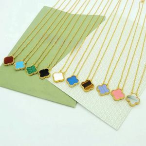 Nieuwe ontwerper hanger kettingen voor vrouwen elegant 4/vier blad klaver medelet ketting van hoge kwaliteit choker ketens designer sieraden 18k vergulde gouden meisjes cadeau