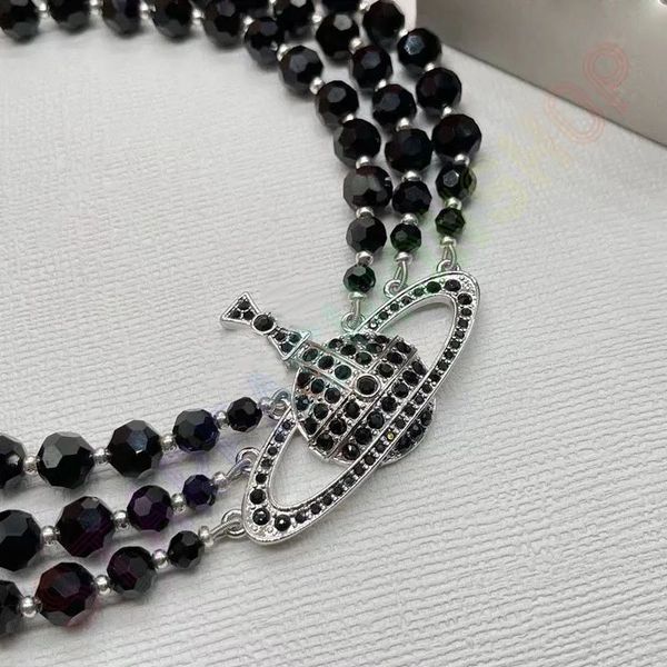 Nouveau designer colliers de pendentif de luxe Marque femme bijoux saturne chokers metal perl planet chaîne collier cjeweler tendance for woman social haute qualité