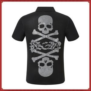 Nieuwe ontwerper PP Men Polo Shirt Skull Zomer Diamond Phillip Plain T -shirt Harajuku T -shirt Skulls Print Tops Streetwear P9025