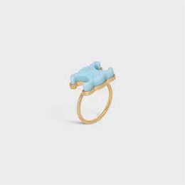Nuevo diseñador anillos producto nicho luz lujo alto sentido Macarone Color dedo Resin304B