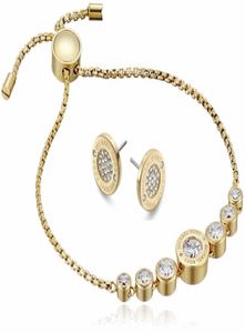 Nouveau créateur rose argenté 18k Gold Fashion Flower Crystal Clitable Slider Bracelet pour femmes bijoux Beau cadeau avecou3174204