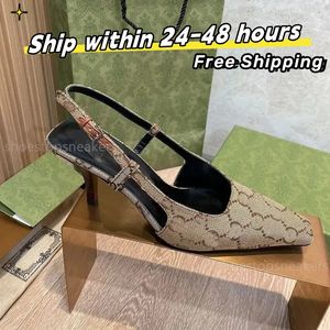 Nuevo diseñador Sandalias Slingback Tacones altos Sandalias con cordones Tacón medio Malla negra Decoración de diamantes Zapatos estampados Zapatos de vestir de moda Zapatos con correa en el tobillo de cuero de goma