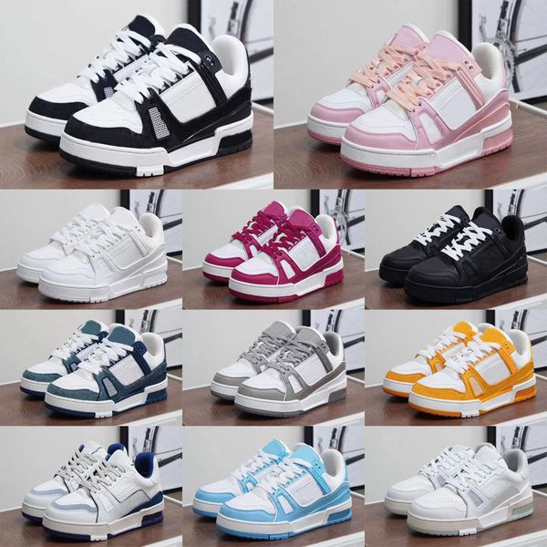 Nouvelles chaussures de créateurs Emed Trainer Sneaker blanc noir ciel bleu vert Denim Pink Red S Mens Sneakers décontractés Plateforme Low Fomens Trainers Taille 36-45