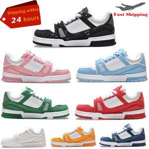 Nuevos zapatos de diseñador Flat Sneaker Trainer para hombre Rapas casuales en relieve lienzo de mezclilla cuero blanco VERDE ROJO Azul Plataforma de moda Tamaño de la moda 36-46