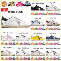 Nouvelles chaussures de créateurs Golden Femmes Super Star Marque Men décontracté Nouvelle version Luxury Shoe Italie Sneakers Sequin White Do Old Dirty Casual Shoe Lace Up Woman Man Unisexe