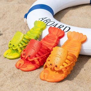 nieuwe designer sliders mode strand sandalen voor dames heren pantoffels platte zomerschoenen dames zachte kreeft slides 15cm-28cm familie slippers dames dierensandalen